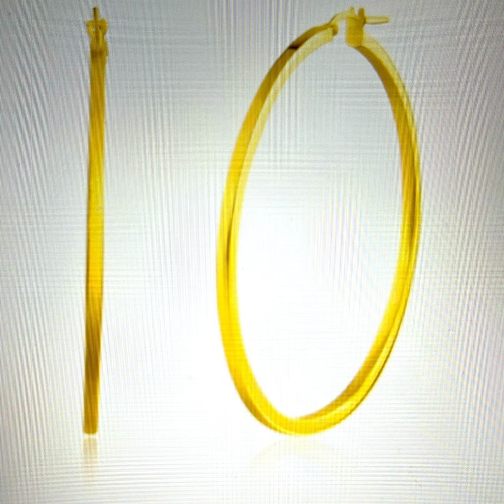 Silver 925 Gold plated Silver  Hoop Earrings 50mm